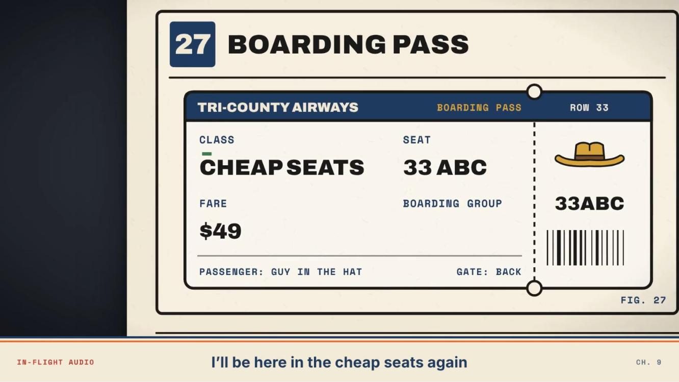 Hillbilly Business Class: boarding pass