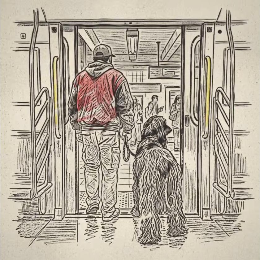 Thomas on the Train: the man and the dog