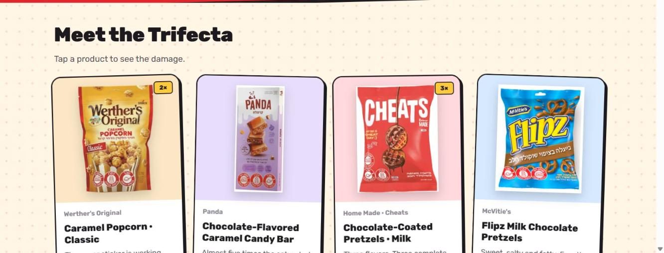 The Meet the Trifecta product grid on threestickers.com
